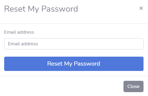 Image showcasing the lost password modal